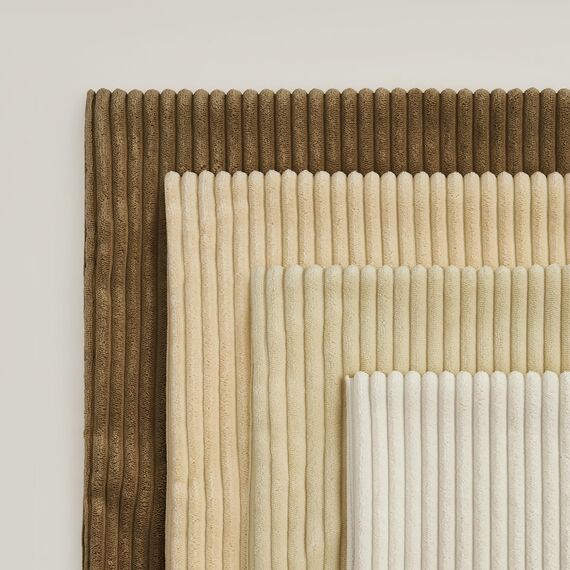 Topfinel Kissenbezug Beige 50x50 4er Set Kordsamt Kissenbezüge Kissenhülle Dekokissenbezug Sofakissen Dekokissen Deko für Sofa Schlafzimmer Wohnzimmer Balkon flauschig Farbverlauf, Gestreift