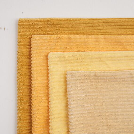 Topfinel Kissenbezug 45x45 cm 4er Set Kordsamt Kissenbezüge Gelb Kissenhülle Dekokissenbezug Sofakissen Dekokissen deko für Sofa Schlafzimmer Wohnzimmer Balkon Kinder lauschig Farbverlauf