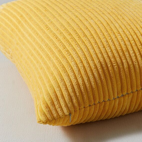 Topfinel Kissenbezug 50x50 cm Kordsamt Kissenbezüge Gelb Kissenhülle 4er Set Dekokissenbezug Sofakissen Dekokissen deko für Sofa Schlafzimmer Wohnzimmer Balkon Kinder lauschig Farbverlauf