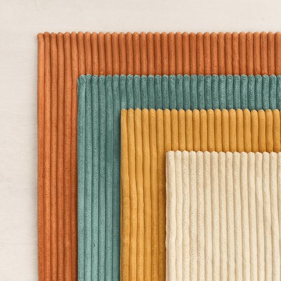 Topfinel Kissenbezug 45x45 cm Orange Blau 4er Set Kordsamt Kissenbezüge Kissenhülle Dekokissenbezug Sofakissen Dekokissen Deko für Sofa Schlafzimmer Wohnzimmer Balkon Kinder Flauschig Farbverlauf