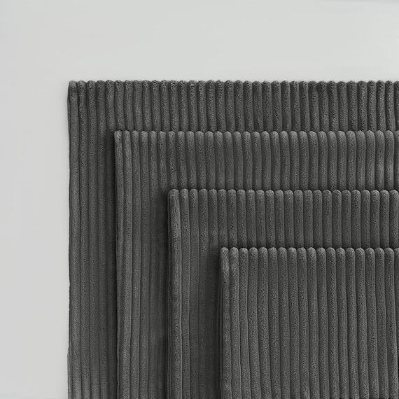 Topfinel Kissenbezug 40x40cm Dunkel Grau Kissenbezüge 4er Set Kissenhülle Kordsamt Dekokissenbezug sofakissen dekokissen deko für Sofa Schlafzimmer Wohnzimmer Balkon Kinder flauschig,Gestreift