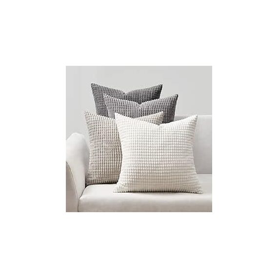 Topfinel Kissenbezug 60x60 Grau 4er Set Cord körnig Farbverlauf Kissenbezüge Kissenhülle Dekokissenbezug Sofakissen Couchkissen für Sofa Schlafzimmer Wohnzimmer Balkon Kinder flauschig