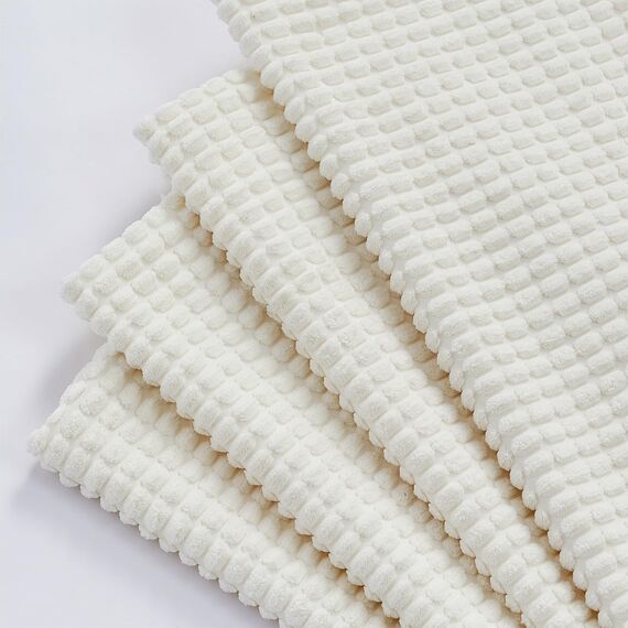 Topfinel Kissenbezug 40x40 Creme Weiß 4er Set Cord körnig Kissenbezüge Kissenhülle Dekokissenbezug Sofakissen Couchkissen für Sofa Schlafzimmer Wohnzimmer Balkon Kinder flauschig