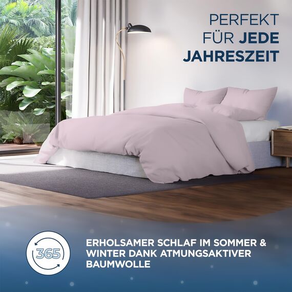 Samthus Kopfkissenbezug 80x80 Baumwolle Satin - Oeko-Tex Made In Green - Himmlisch weicher Schlaf mit atmungsaktivem Kissenbezug - 1x Kissenhülle - Rosa - mit YKK Reißverschluss