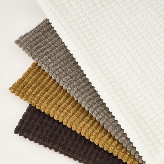 Topfinel Kissenbezug 45x45 cm Braun-Beige 4er Set Kordsamt Kissenbezüge Kissenhülle sofakissen dekokissen deko für Sofa Schlafzimmer Wohnzimmer Kinder flauschig Farbverlauf