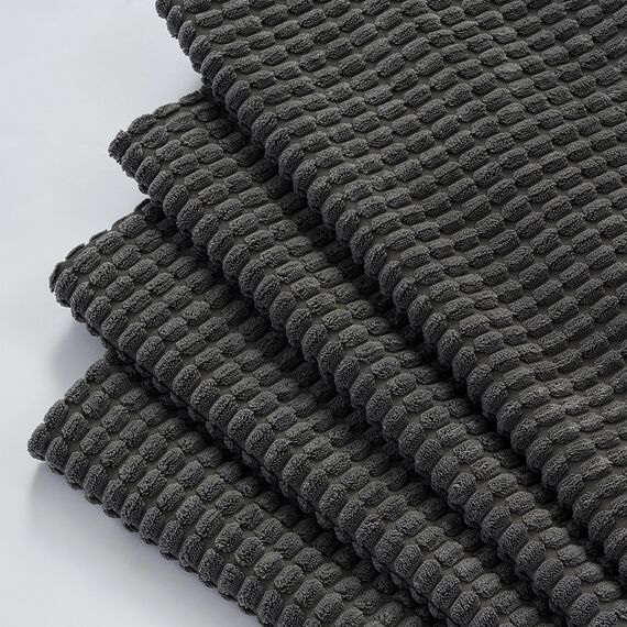 Topfinel Kissenbezug 45x45 Dunkelgrau Anthrazit 4er Set Cord körnig Kissenbezüge Kissenhülle Dekokissenbezug Sofakissen Couchkissen für Sofa Schlafzimmer Wohnzimmer Balkon Kinder flauschig