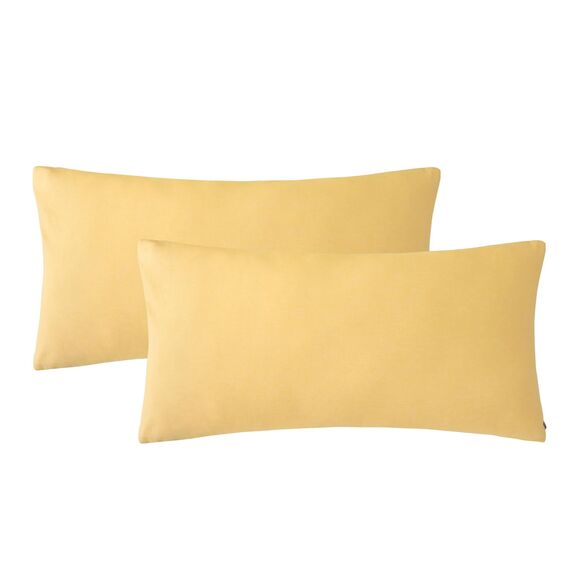 SOULFUL Kissenbezug 40x80 Baumwolle Gelb, Kissenbezüge 2 Teilig mit Reißverschluss, Ähnliche Textur wie Stone Washed Leinen, ÖkoTex Zertifiziert, Weich und Bequem