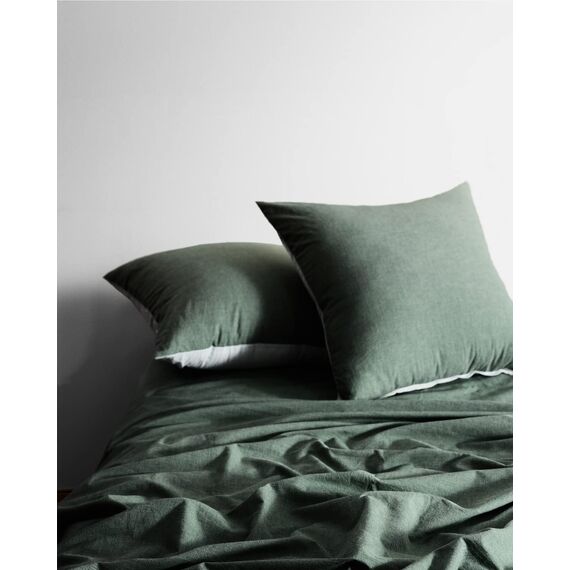 SOULFUL Kissenbezug 40x80 Baumwolle Salbei Grün, Kissenbezüge 2 Teilig mit Reißverschluss, Ähnliche Textur wie Stone Washed Leinen, ÖkoTex Zertifiziert, Weich und Bequem