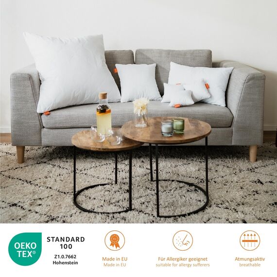 sleepling 2er Set Kissen 40x60 cm, Sofakissen, Kissenfüllung, Zierkissen für Allergiker, Deko Kissen Füllung 40 x 60, Ökotex, waschbar bis 60 Grad, Made in EU, Komfort 100