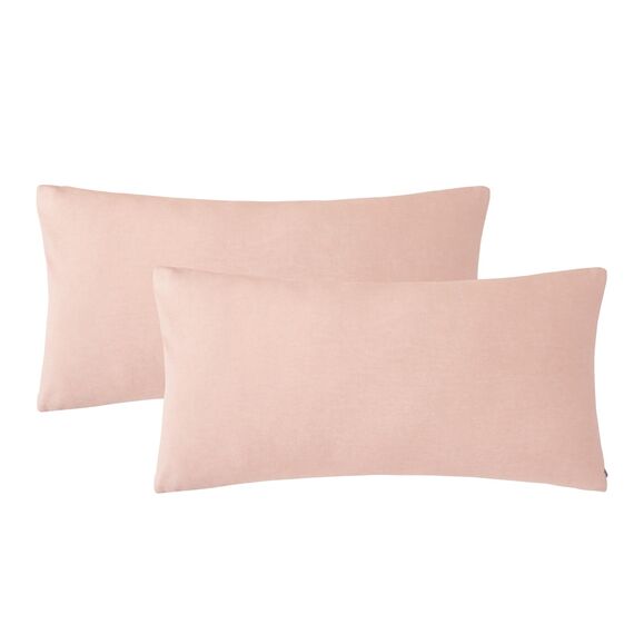 SOULFUL Kissenbezug 40x80 Baumwolle Altrosa, Kissenbezüge 2 Teilig mit Reißverschluss, Ähnliche Textur wie Stone Washed Leinen, ÖkoTex Zertifiziert, Weich und Bequem