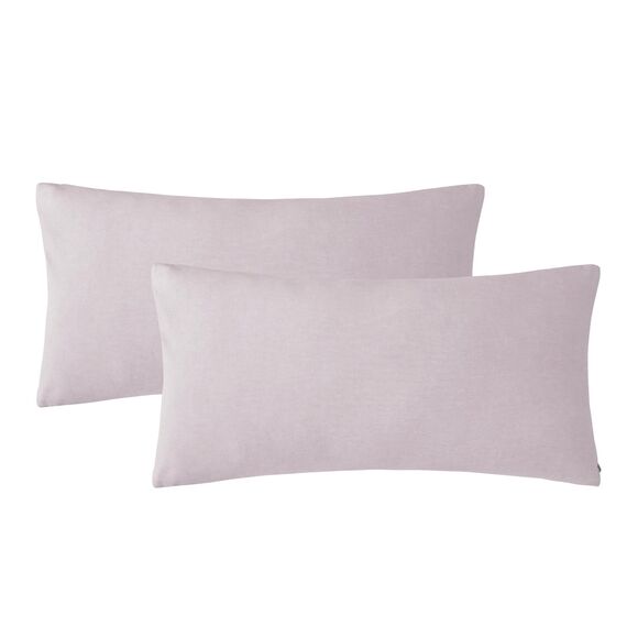 SOULFUL Kissenbezug 40x80 Baumwolle Pastelllila, Kissenbezüge 2 Teilig mit Reißverschluss, Ähnliche Textur wie Stone Washed Leinen, ÖkoTex Zertifiziert, Weich und Bequem