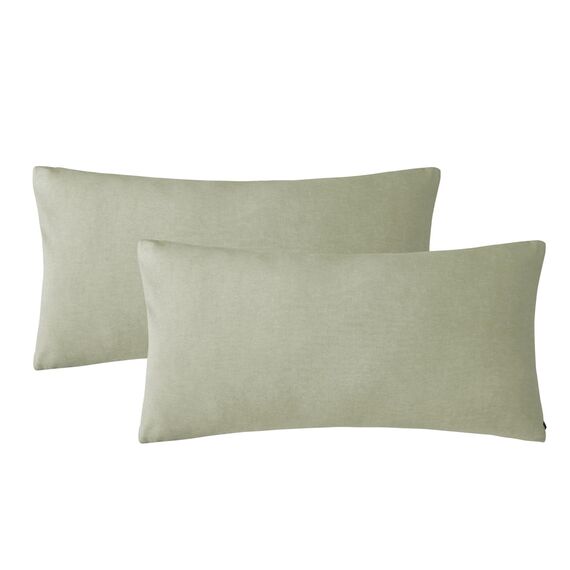 SOULFUL Kissenbezug 40x80 Baumwolle Vintagegrün, Kissenbezüge 2 Teilig mit Reißverschluss, Ähnliche Textur wie Stone Washed Leinen, ÖkoTex Zertifiziert, Weich und Bequem