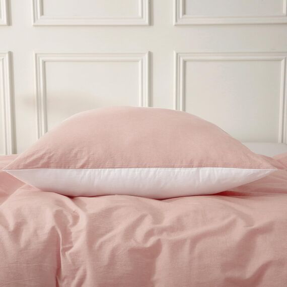 SOULFUL Kissenbezug 40x80 Baumwolle Altrosa, Kissenbezüge 2 Teilig mit Reißverschluss, Ähnliche Textur wie Stone Washed Leinen, ÖkoTex Zertifiziert, Weich und Bequem
