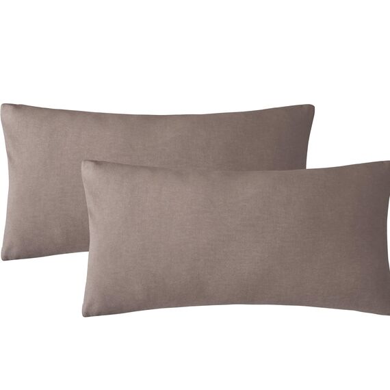 SOULFUL Kissenbezug 40x80 Baumwolle Kaffee Dunkel, Kissenbezüge 2 Teilig mit Reißverschluss, Ähnliche Textur wie Stone Washed Leinen, ÖkoTex Zertifiziert, Weich und Bequem