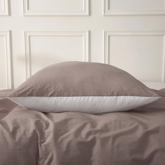 SOULFUL Kissenbezug 40x80 Baumwolle Kaffee Dunkel, Kissenbezüge 2 Teilig mit Reißverschluss, Ähnliche Textur wie Stone Washed Leinen, ÖkoTex Zertifiziert, Weich und Bequem