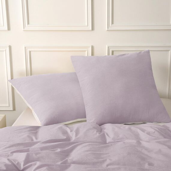 SOULFUL Kissenbezug 40x80 Baumwolle Pastelllila, Kissenbezüge 2 Teilig mit Reißverschluss, Ähnliche Textur wie Stone Washed Leinen, ÖkoTex Zertifiziert, Weich und Bequem