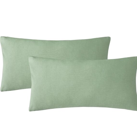 SOULFUL Kissenbezug 40x80 Baumwolle Limonengrün, Kissenbezüge 2 Teilig mit Reißverschluss, Ähnliche Textur wie Stone Washed Leinen, ÖkoTex Zertifiziert, Weich und Bequem