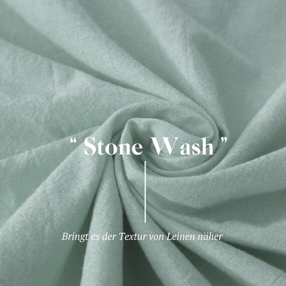 SOULFUL Bettwäsche 135x200 Baumwolle 4 Teilig, Bettwäsche-Sets Aquagrün mit Reißverschluss, Ähnliche Textur wie Stone Washed Leinen, Enthält 2 Bettbezug 135x200 und 2 Kissenbezug 80x80