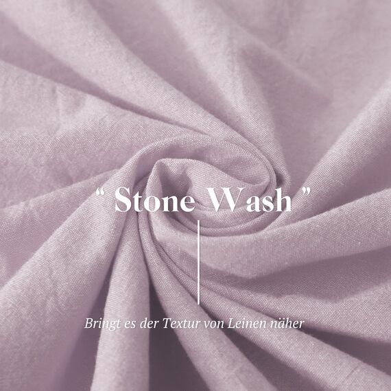 SOULFUL Bettwäsche 135x200 Baumwolle 2 Teilig, Bettwäsche-Sets Pastelllila mit Reißverschluss, Ähnliche Textur wie Stone Washed Leinen, Enthält 1 Bettbezug 135x200 und 1 Kissenbezug 80x80