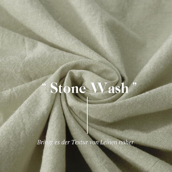 SOULFUL Kissenbezug 40x80 Baumwolle Vintagegrün, Kissenbezüge 2 Teilig mit Reißverschluss, Ähnliche Textur wie Stone Washed Leinen, ÖkoTex Zertifiziert, Weich und Bequem