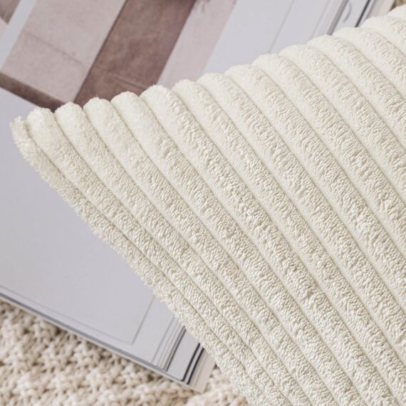 Slozzi 2er Set Kordsamt Kissenbezug Beige 30x50cm Kissenbezüge Kissenhülle Sofakissen Dekokissenbezug Couchkissen Weich für Sofa Schlafzimmer Wohnzimmer Balkon