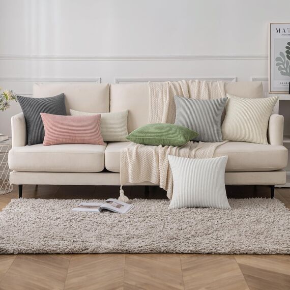 Slozzi 2er Set Kordsamt Kissenbezug Rosa 30x50cm Kissenbezüge Kissenhülle Sofakissen Dekokissenbezug Couchkissen Weich für Sofa Schlafzimmer Wohnzimmer Balkon