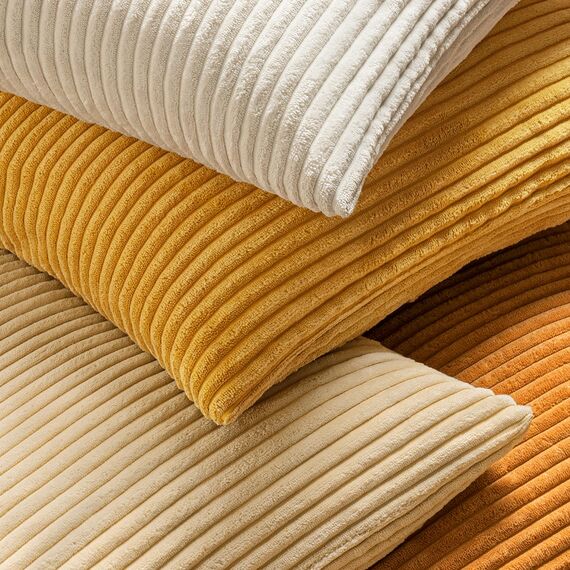 Slozzi 2er Set Kordsamt Kissenbezug Herbstdcko Ingwergelb 45x45 Kissenbezüge Kissenhülle Sofakissen Dekokissenbezug Couchkissen Weich für Sofa Schlafzimmer Wohnzimmer Balkon