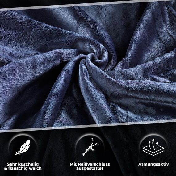 MALIKA Winter Plüsch Wendebettwäsche Nicky-Teddy 'Cashmere Touch' 135-155 - 200x200 Coral Fleece, Farbe:Silber-ANTHRAZIT, Größe:155 x 220 cm