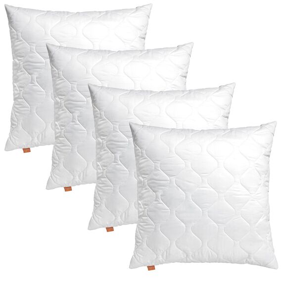 sleepling 4er Set Kissen 40x40 cm, Sofakissen, Kissenfüllung, Zierkissen für Allergiker, Deko Kissen Füllung 40 x 40, Ökotex, waschbar bis 60 Grad, Made in EU, Komfort 100