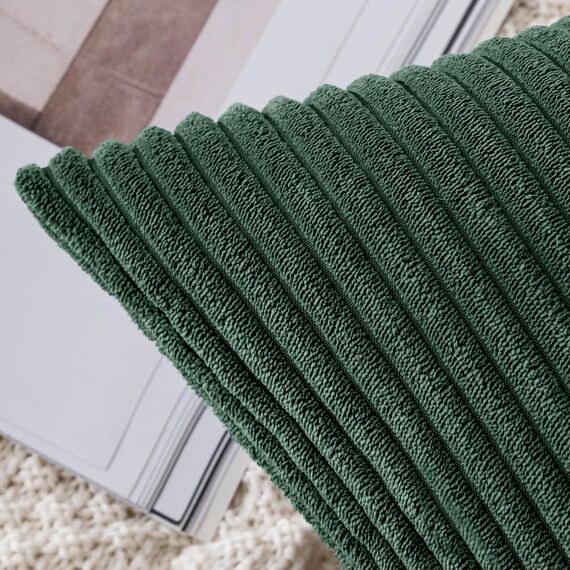 Slozzi 2er Set Kordsamt Kissenbezug Dunkelgrün 40x40 Kissenbezüge Kissenhülle Sofakissen Dekokissenbezug Couchkissen Weich für Sofa Schlafzimmer Wohnzimmer Balkon