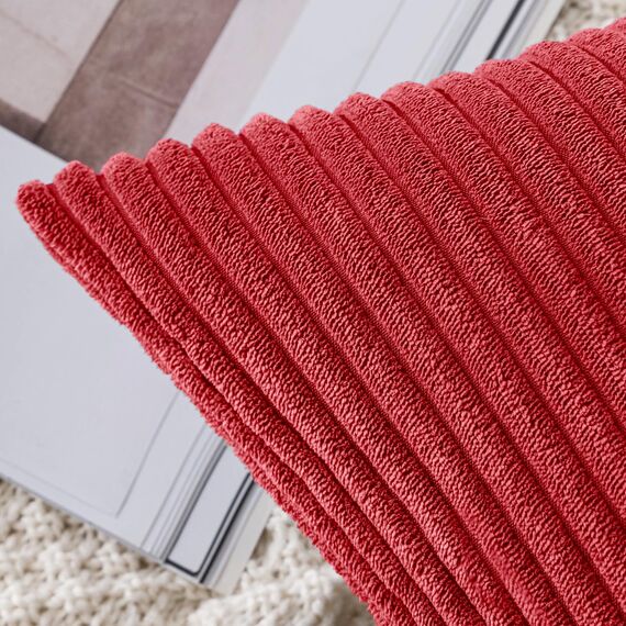 Slozzi 2er Set Kordsamt Kissenbezug Rot 40x40 Kissenbezüge Kissenhülle Sofakissen Dekokissenbezug Couchkissen Weich für Sofa Schlafzimmer Wohnzimmer Balkon
