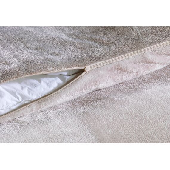 MALIKA Winter Plüsch Wendebettwäsche Nicky-Teddy 'Cashmere Touch' 135-155 - 200x200 Coral Fleece, Farbe:BEIGE-Taupe, Größe:135 x 200 cm