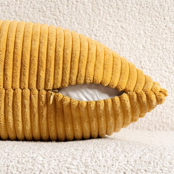 Slozzi 2er Set Kordsamt Kissenbezug Herbstdcko Ingwergelb 40x40 Kissenbezüge Kissenhülle Sofakissen Dekokissenbezug Couchkissen Weich für Sofa Schlafzimmer Wohnzimmer Balkon