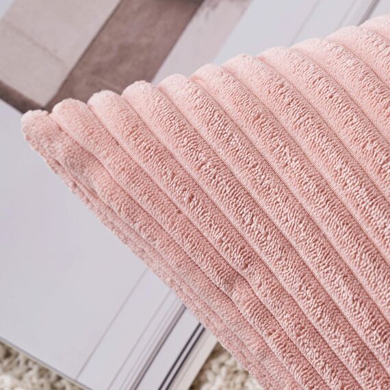 Slozzi 2er Set Kordsamt Kissenbezug Rosa 30x50cm Kissenbezüge Kissenhülle Sofakissen Dekokissenbezug Couchkissen Weich für Sofa Schlafzimmer Wohnzimmer Balkon