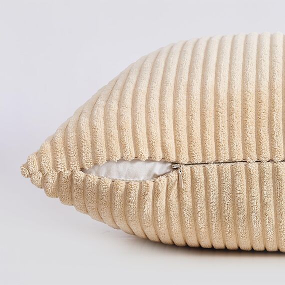 Topfinel 2er Set Kissenbezug 45x45 - Kordsamt Kissenbezüge Kissenhülle Sofakissen Dekokissen Couchkissen Weich für Sofa Schlafzimmer Wohnzimmer Büro,Zierkissenbezug Deko Kissenhüllen Wohnzimmer Khaki