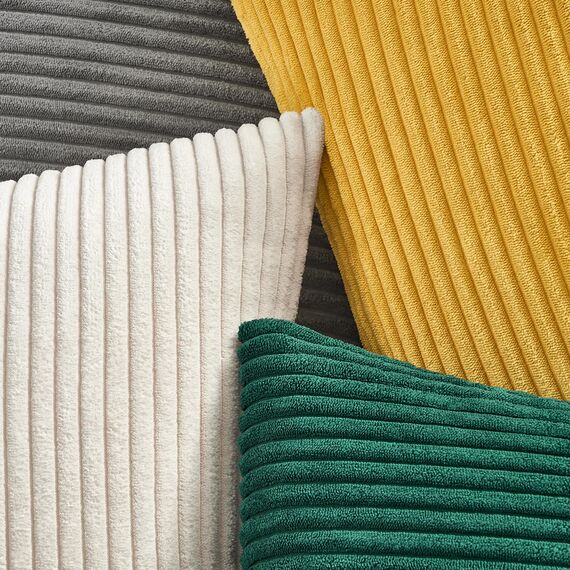 Topfinel Kissenbezug 45x45 2er Set Weihnachten dunkelgrün Kordsamt gestreiftes Muster Kissenbezüge Kissenhülle Dekokissen Sofakissen Couchkissen Dekokissen Zierkissen