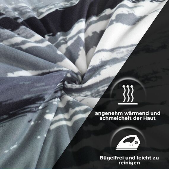 DreamHome Warme Winter Microfaser Thermo Fleece Bettwäsche 135x200 155x220 200x200 Moderne, Größe:135 x 200 cm, Design - Motiv:Design 6