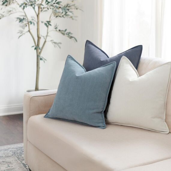 ZWJD Hellblau Kissenbezug 50x50 2er Set Chenille Kissenbezüge Sofakissen Kissenhüllen mit elegantem Design, weiche und luxuriöse dekorative Dekokissen für Couch, Bett und Heimdekoration