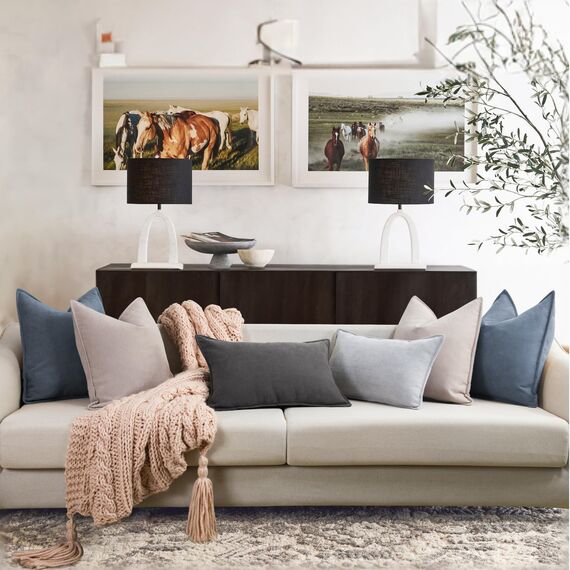 ZWJD Staub Blau Kissenbezug 50x50 2er Set Chenille Kissenbezüge Sofakissen Kissenhüllen mit elegantem Design, weiche und luxuriöse dekorative Dekokissen für Couch, Bett und Heimdekoration