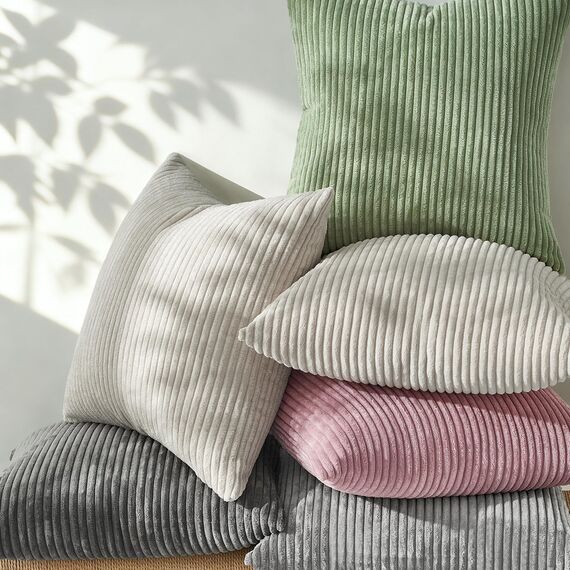 Topfinel 2er Set Kissenbezüge 40x80cm Kord Kissenhülle Dekorative Kissenbezug Sofakissen Couchkissen Dekokissen Zierkissenbezug Deko Kissenhülle Salbeigrün