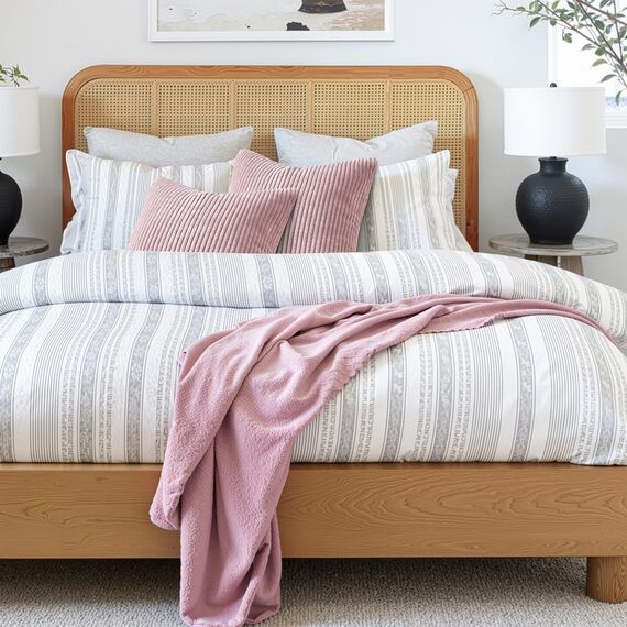 Topfinel 2er Set Kissenbezug 45x45 rosa Kordsamt gestreiftes Muster Kissenbezüge Kissenhülle Dekokissen Sofakissen Couchkissen Dekokissen Zierkissenbezug Deko Kissenhüllen Wohnzimmer Schlafzimmer