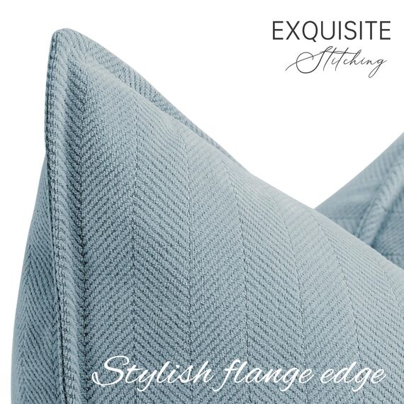 ZWJD Hellblau Kissenbezug 50x50 2er Set Chenille Kissenbezüge Sofakissen Kissenhüllen mit elegantem Design, weiche und luxuriöse dekorative Dekokissen für Couch, Bett und Heimdekoration