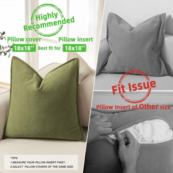 ZWJD Oliv Grün Kissenbezug 45x45 2er Set Chenille Kissenbezüge Sofakissen Kissenhüllen mit elegantem Design, weiche und luxuriöse dekorative Dekokissen für Couch, Bett und Heimdekoration