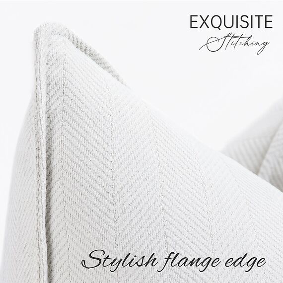 ZWJD Creme Kissenbezug 40x40 2er Set Chenille Kissenbezüge Sofakissen Kissenhüllen mit elegantem Design, weiche und luxuriöse dekorative Dekokissen für Couch, Bett und Heimdekoration