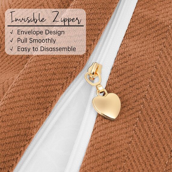 ZWJD Orange Kissenbezug 45x45 2er Set Chenille Kissenbezüge Sofakissen Kissenhüllen mit elegantem Design, weiche und luxuriöse dekorative Dekokissen für Couch, Bett und Heimdekoration