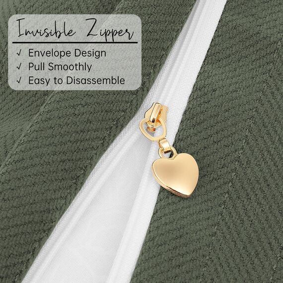 ZWJD Armeegrün Kissenbezug 30x50 2er Set Chenille Kissenbezüge Sofakissen Kissenhüllen mit elegantem Design, weiche und luxuriöse dekorative Dekokissen für Couch, Bett und Heimdekoration