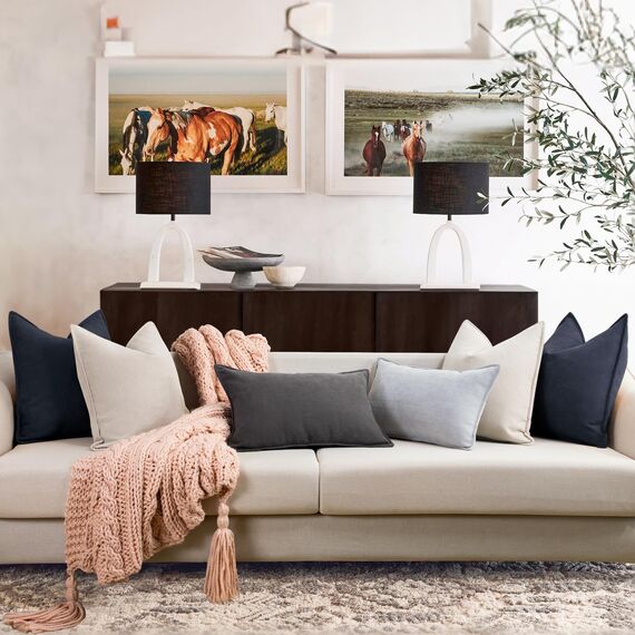 ZWJD Navy Kissenbezug 45x45 2er Set Chenille Kissenbezüge Sofakissen Kissenhüllen mit elegantem Design, weiche und luxuriöse dekorative Dekokissen für Couch, Bett und Heimdekoration