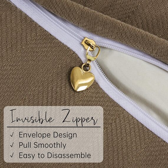 ZWJD Braun Kissenbezug 30x50 2er Set Chenille Kissenbezüge Sofakissen Kissenhüllen mit elegantem Design, weiche und luxuriöse dekorative Dekokissen für Couch, Bett und Heimdekoration