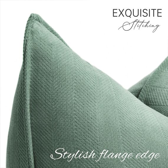 ZWJD Staub Grün Kissenbezug 45x45 2er Set Chenille Kissenbezüge Sofakissen Kissenhüllen mit elegantem Design, weiche und luxuriöse dekorative Dekokissen für Couch, Bett und Heimdekoration