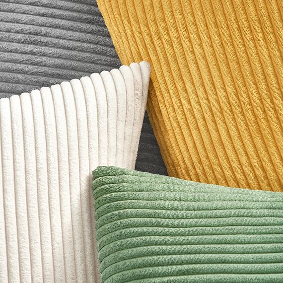 Topfinel Kissenbezug 40x40 2er Set grün Kordsamt gestreiftes Muster Kissenbezüge Kissenhülle Dekokissen Sofakissen Couchkissen Dekokissen Zierkissenbezug Deko Kissenhüllen Wohnzimmer